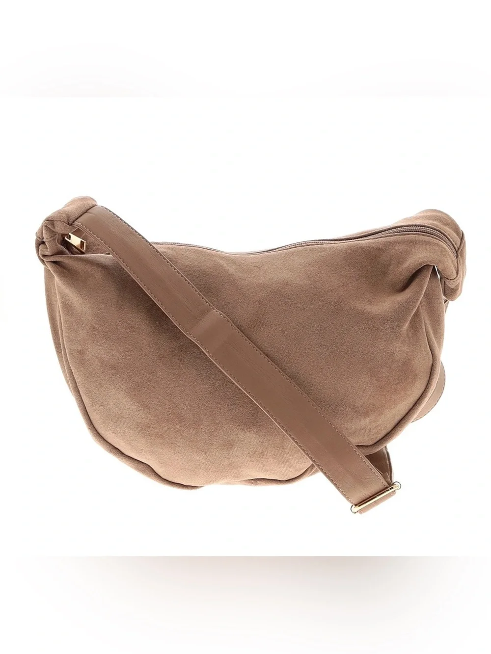 Princess Polly taupe faux suede crescent bag
